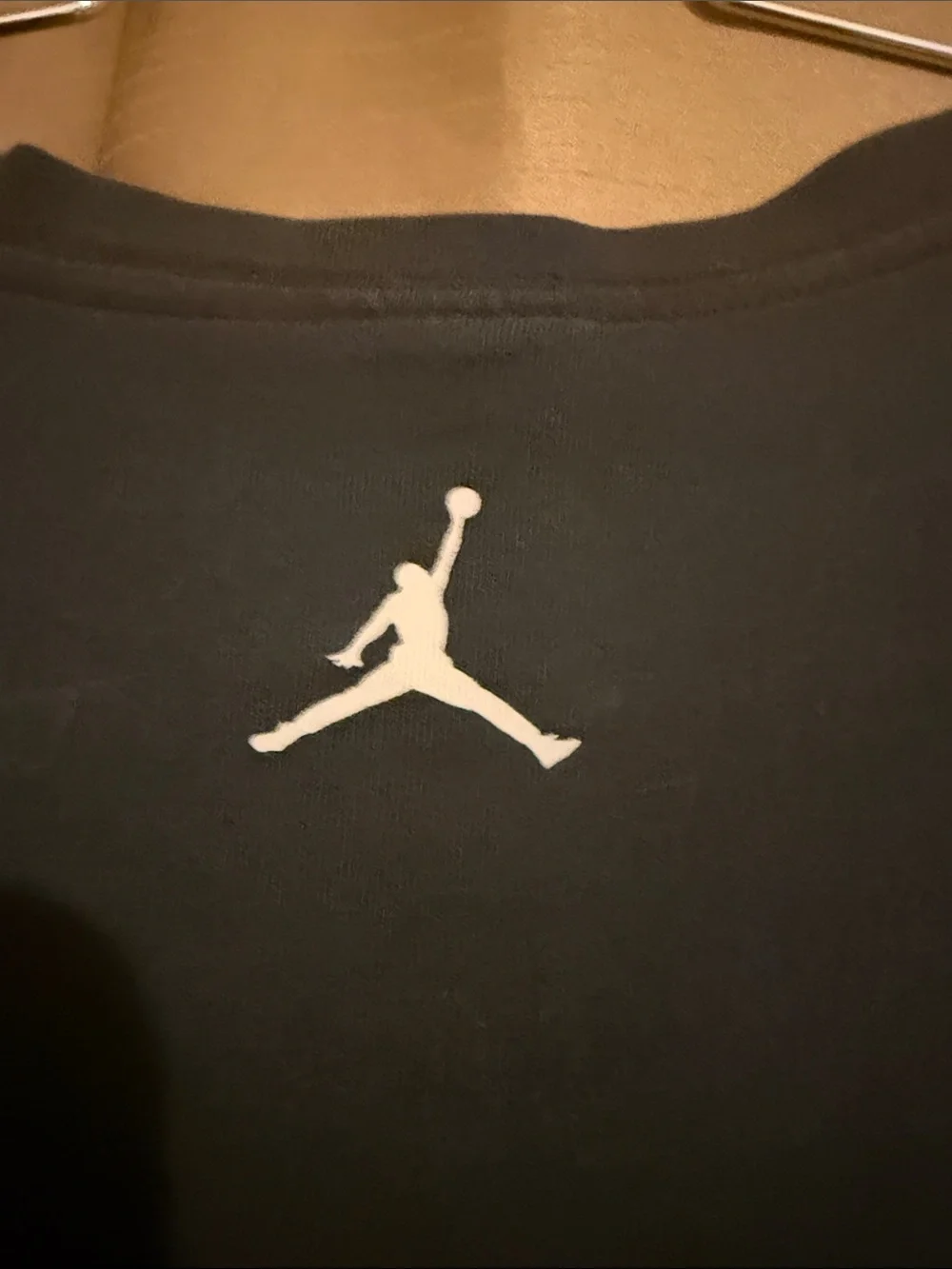 Jordan Black Tee with Cream Shoulder and Jumpman Graphic